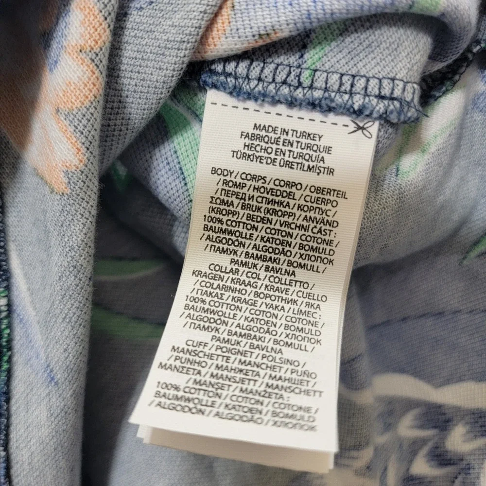 Polo Ralph Lauren Mens Med Classic-Fit Tropical Print Mesh Polo Hawaiian Blue